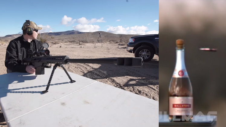Cómo abrir una botella de champaña con el tiro de un rifle 
