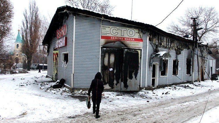 Un ataque de artillería ucraniana en Donetsk