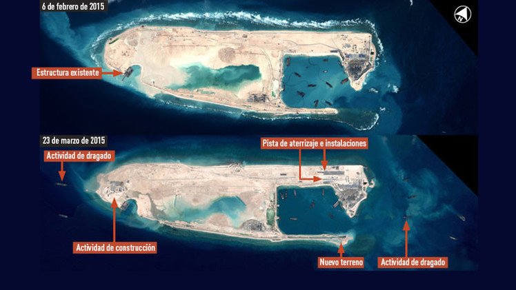 China gana terreno a EE.UU. en aguas en disputa levantando gran pista de aterrizaje