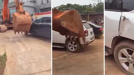 Contra el aparcamiento ilegal a golpe de excavadora