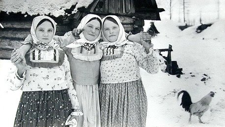 Aldea rusa vista por un soldado alemán durante la Segunda Guerra Mundial