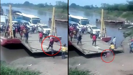 La imprudencia de este hombre casi lo lleva a morir aplastado por una embarcación