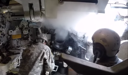 Un obús autopropulsado estadounidense desde dentro