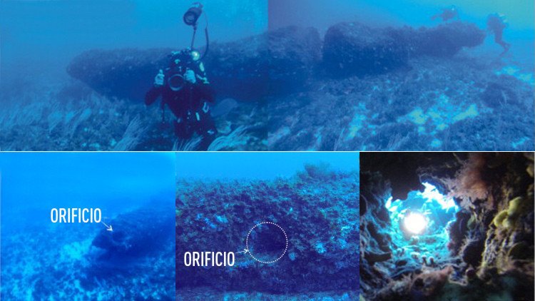 Hallan en el Mediterráneo un colosal monolito perforado hace miles de años