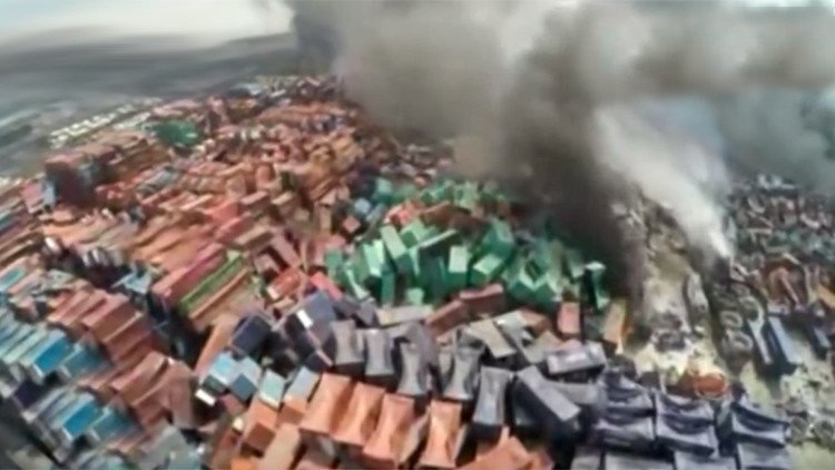 Nuevo video: Apocalípticas imágenes de las devastadoras explosiones en China a vista de dron