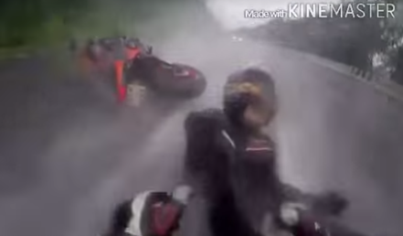 Instintos: motociclista salva a su pasajera tras accidentarse en una carretera infernal