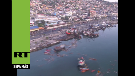 Chile: Vista aérea de los daños ocasionados tras el terremoto