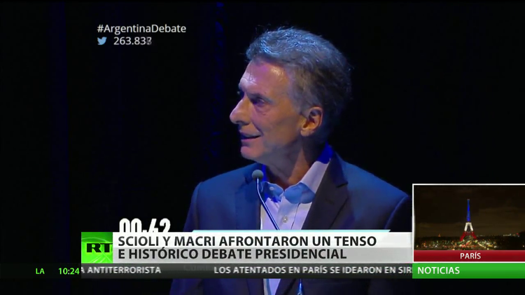 Scioli y Macri afrontan un tenso debate electoral