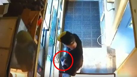 Un ladrón roba una serpiente pitón ocultándola en sus pantalones