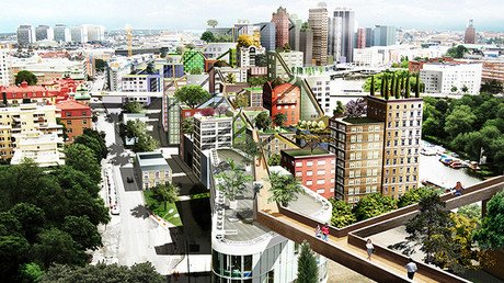 A la oficina 'en una nube': En Estocolmo se podrá ir al trabajo por vías suspendidas en el aire