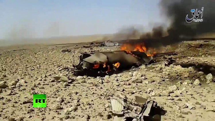 El Estado Islámico publica un video del caza estrellado en Siria