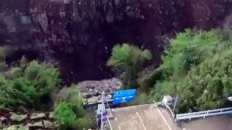 Video: Así quedó un puente tras colapsar por los terremotos en Japón