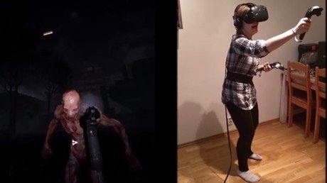 Al borde de un ataque de nervios por matar zombies en realidad virtual