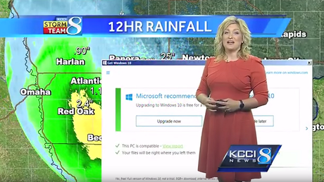 Ese momento incómodo: aviso de actualización de Windows 10 interrumpe emisión de TV