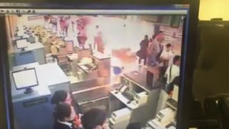 Primer video de la explosión en el aeropuerto internacional de Shanghái 