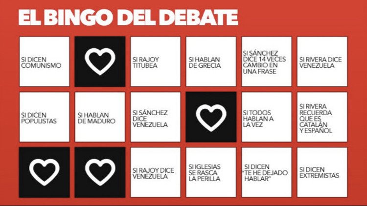¡Bingo y chupitos! La mejor propuesta para un debate electoral