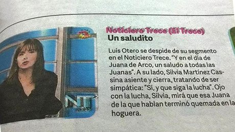 Clarín amenaza públicamente a una periodista al compararla con Juana de Arco