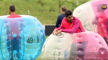 El entrenamiento más loco y divertido del club de fútbol Barcelona