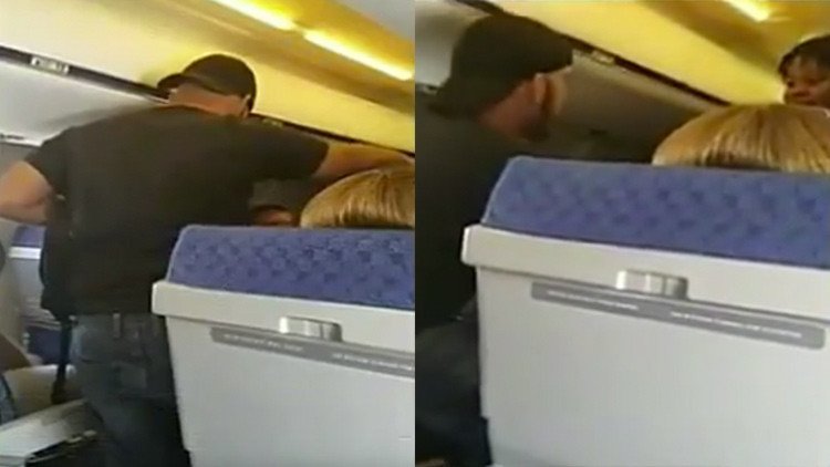 Piloto reduce a un pasajero ebrio que agredió a una asistente de vuelo (Video)