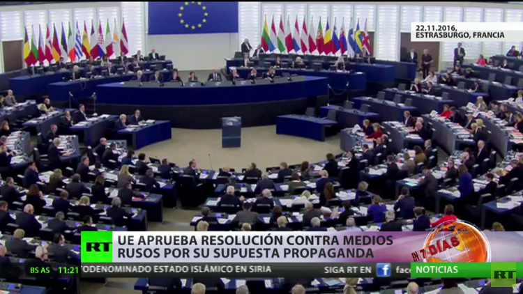 Rusia califica de "hipocresía" la resolución del Parlamento Europeo contra medios rusos