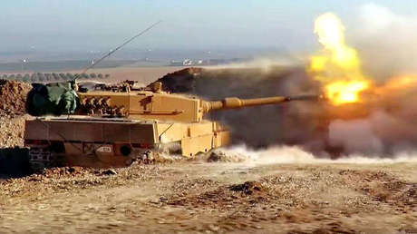 Filman por primera vez los tanques alemanes de Turquía en acción en Siria (Video)