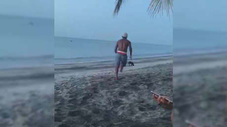 Intenta patear a un perro y el karma lo castiga de inmediato