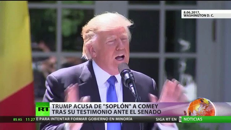 Tras testimonio del exjefe del FBI, Trump lo acusa de filtrar datos