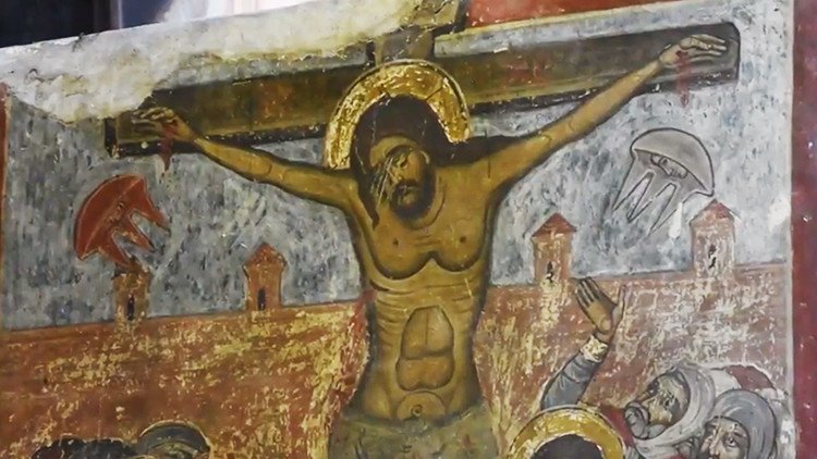 El padre, el hijo y... ¿el ovni? Hallan un platillo volante en una pintura religiosa antigua (VIDEO)