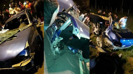 Coche se parte en dos tras terrible accidente y lo que hallan los dejó sin palabras