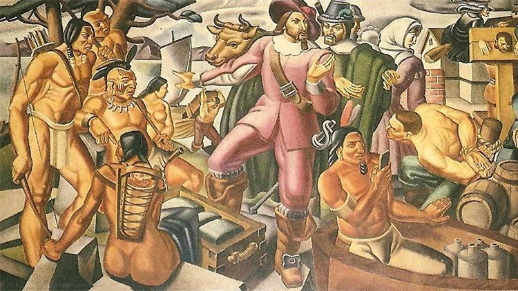 Descubren un 'iPhone' de la época colonial en una pintura de hace 80 años