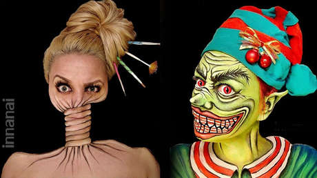 'No apto para sensibles': Esta diseñadora se 'retuerce' la cara con espeluznantes ilusiones óptica