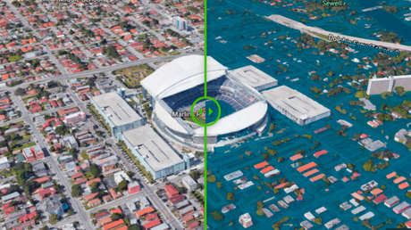 Antes y después: Una simulación cómo quedaría inundada Miami a finales de este siglo