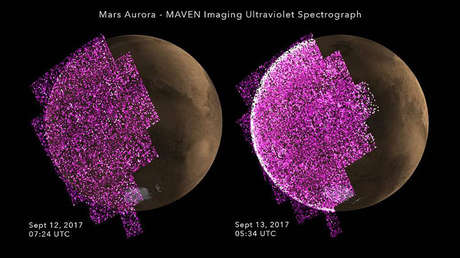 La NASA registra una aurora global nunca antes vista en Marte