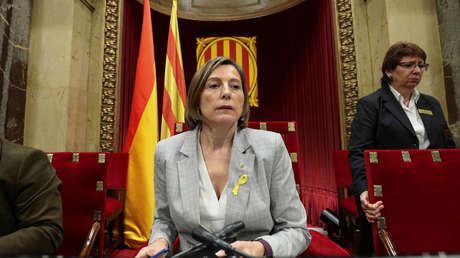 La presidenta del Parlamento catalán sale de prisión tras pagar 150.000 euros de fianza