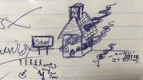 El dibujo de un tiroteo hallado en una escuela acaba con un hombre detenido