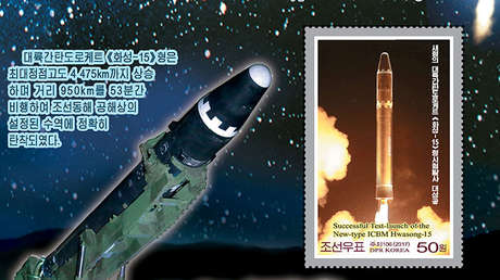 FOTOS: Corea del Norte emite sellos con motivo del lanzamiento del misil balístico intercontinental