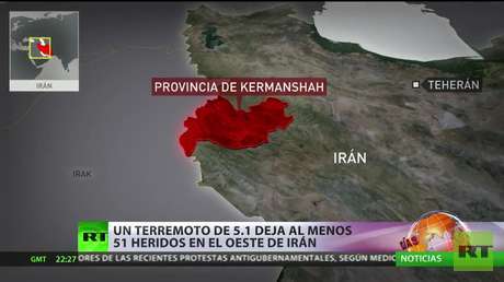 Un terremoto de magnitud 5,1 deja al menos 51 heridos en el oeste de Irán