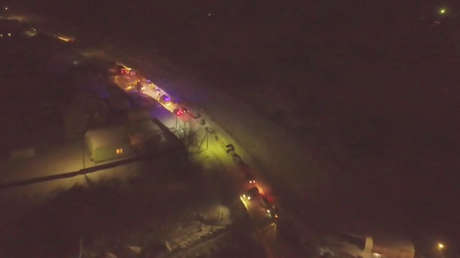 VIDEO: El lugar del siniestro del An-148 ruso, a vuelo de dron