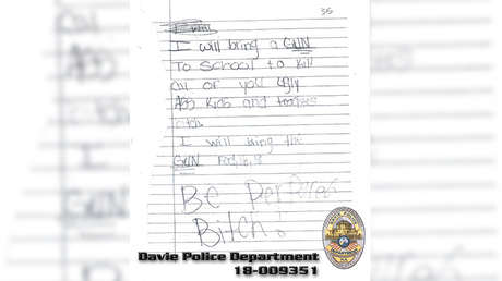 "Prepárense": Niña de 11 años de EE.UU. amenaza con disparar a sus compañeros de clase y maestros