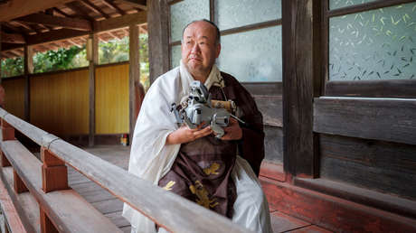 Con sacerdote, incienso y plegarias: 114 perros robot reciben funeral tradicional japonés (FOTOS)