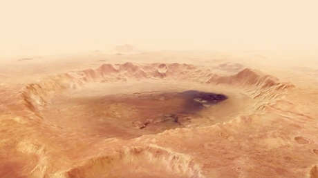 VIDEO: Imágenes inéditas del cráter Neukum en un espectacular sobrevuelo de Marte