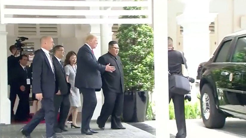 Trump muestra a Kim Jong-un el interior de 'La Bestia', su limusina presidencial (VIDEO)