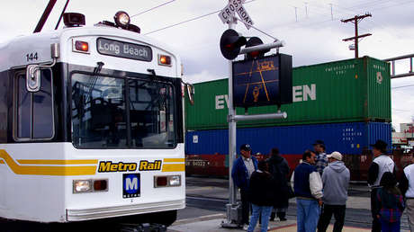 VIDEO: Un joven forcejea con un policía para resistirse a un arresto y lo arrolla un tren