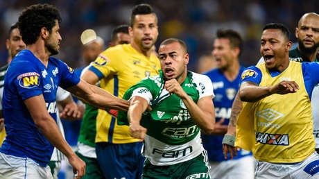 VIDEOS: Un fuerte puñetazo desata una batalla campal entre Palmeiras y Cruzeiro en la Copa de Brasil