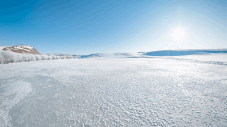 FOTOS: Misteriosas flores de hielo 'crecen' en la superficie congelada de un río en Rusia