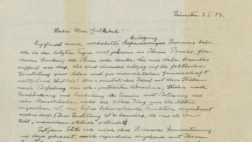 La 'Carta de Dios' de Einstein es subastada por 2,8 millones de dólares 
