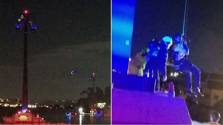 FOTOS, VIDEO: 16 personas quedan colgadas a más de 20 metros de altura en un SeaWorld de EE.UU.