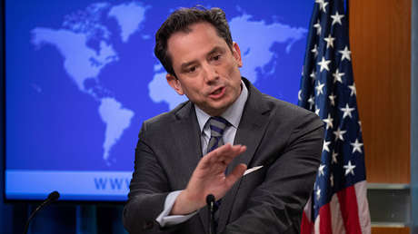 Portavoz del Departamento de Estado de EE.UU. riñe a la prensa por llamar a Guaidó 'autoproclamado'