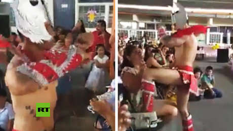 México: Un estríper baila en una escuela en los festejos por el Día de la Madre (VIDEO)