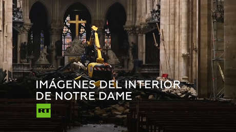 Imágenes del interior de la catedral de Notre Dame de París tras el incendio